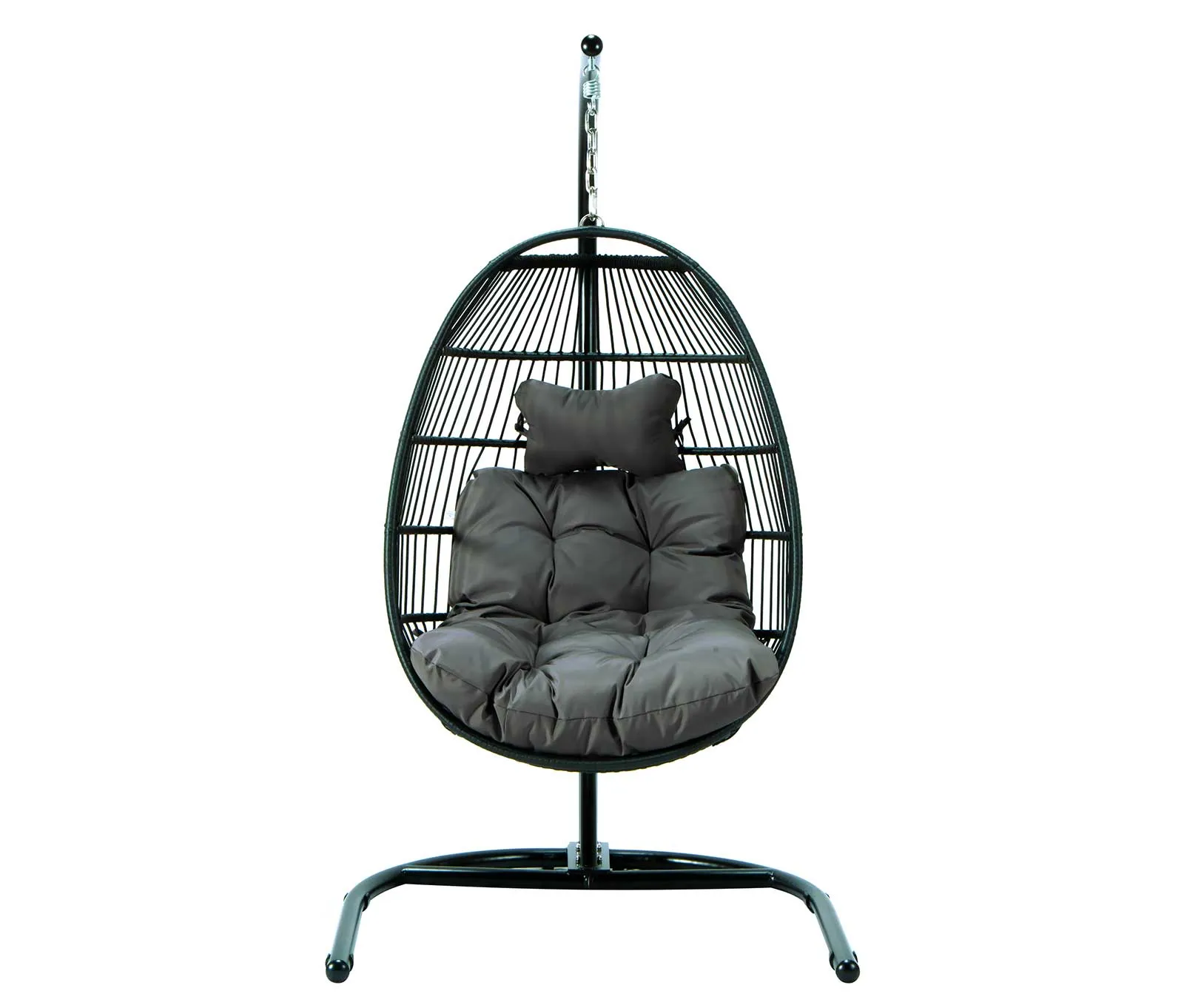 LeisureMod Wicker Folding Hanging Egg Swing Chair