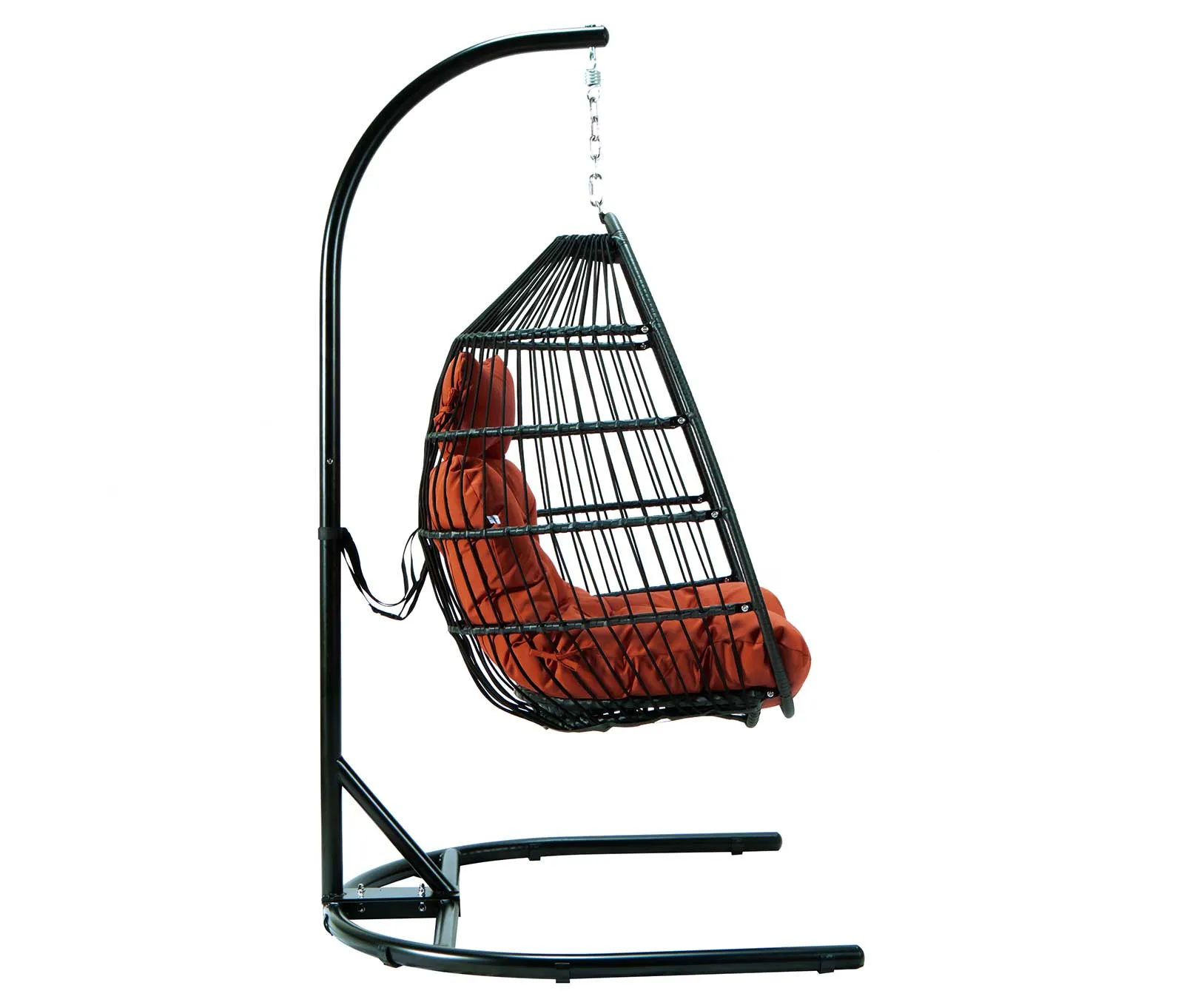 LeisureMod Wicker Folding Hanging Egg Swing Chair