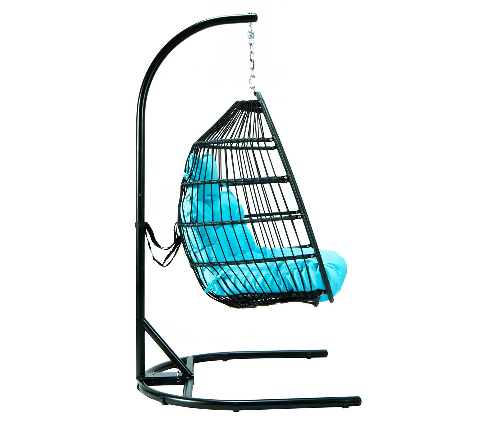 LeisureMod Wicker Folding Hanging Egg Swing Chair