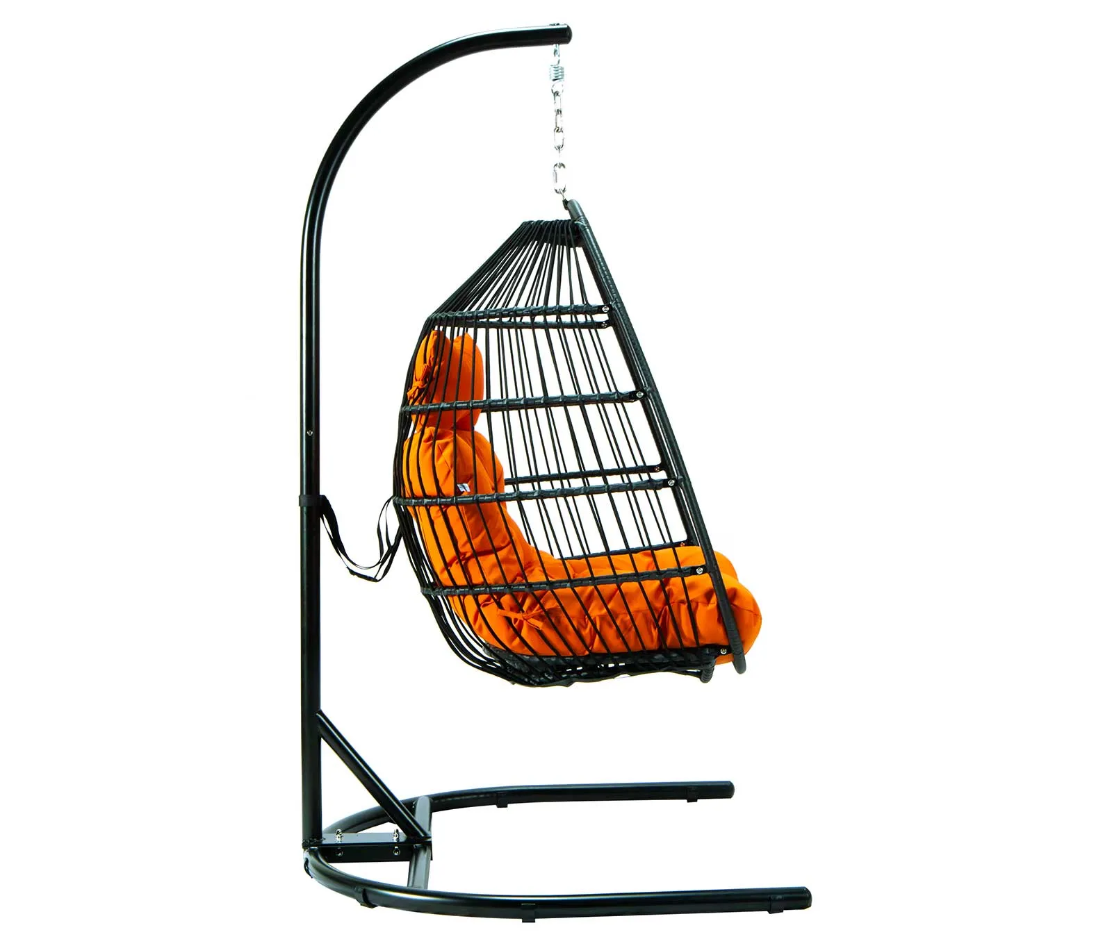 LeisureMod Wicker Folding Hanging Egg Swing Chair