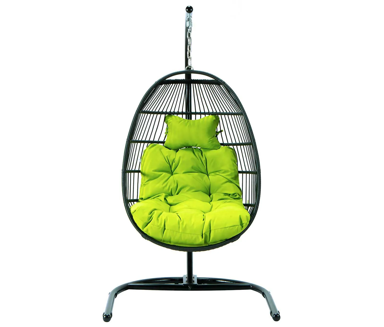 LeisureMod Wicker Folding Hanging Egg Swing Chair