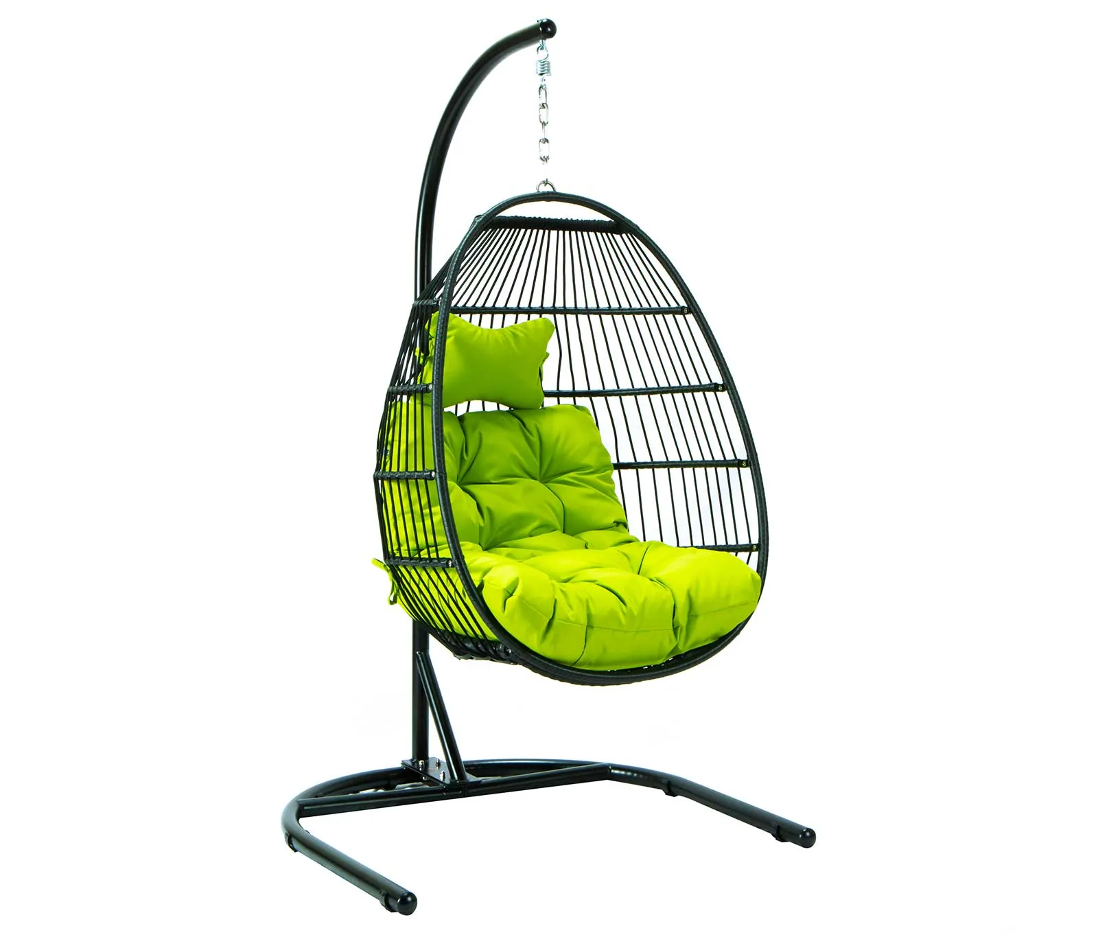 LeisureMod Wicker Folding Hanging Egg Swing Chair