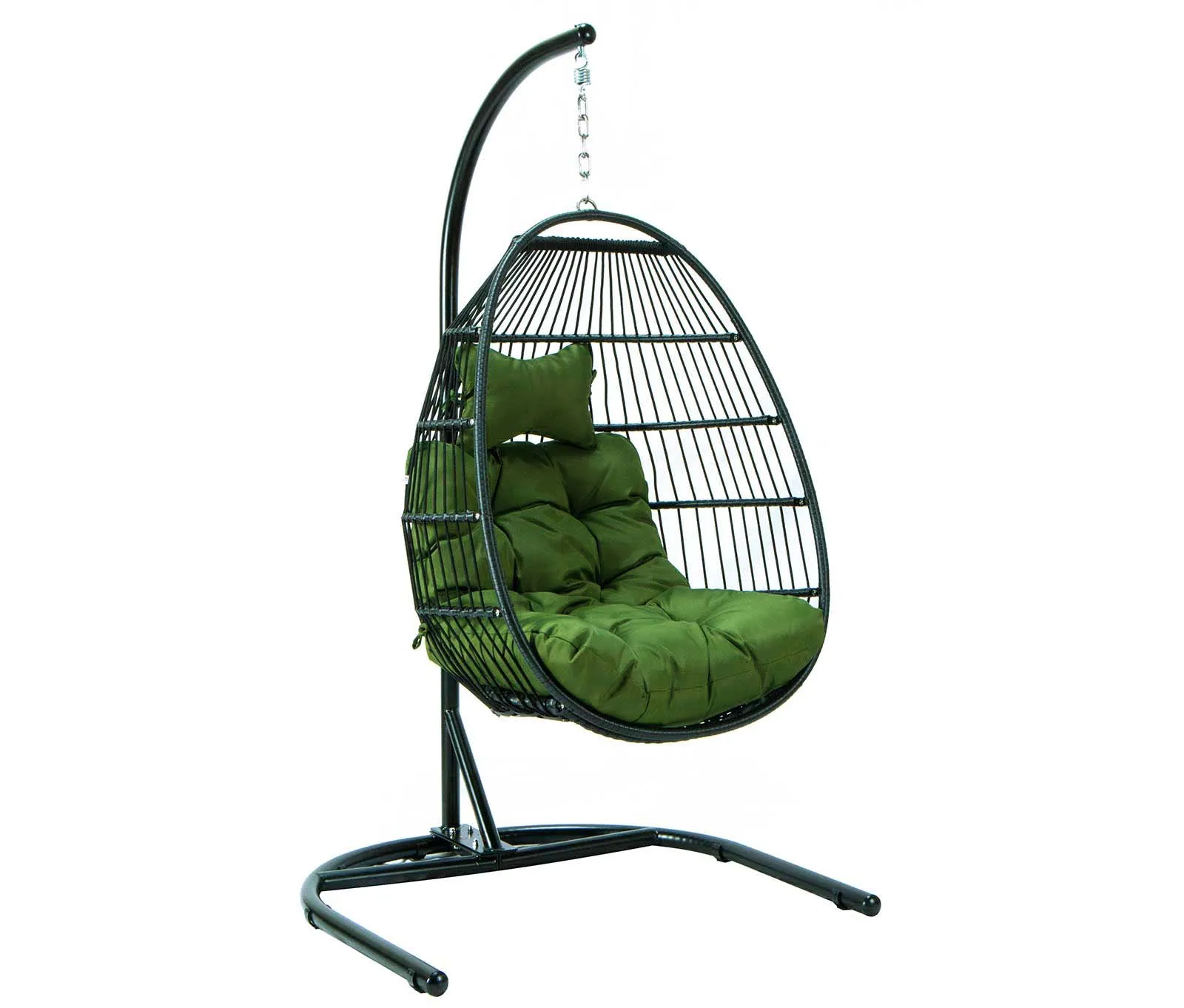 LeisureMod Wicker Folding Hanging Egg Swing Chair