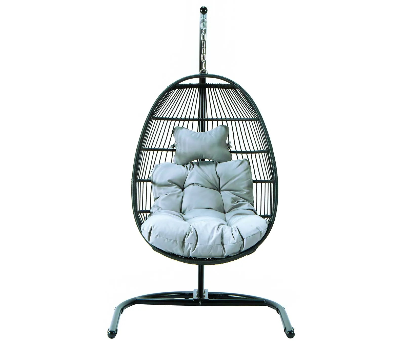 LeisureMod Wicker Folding Hanging Egg Swing Chair
