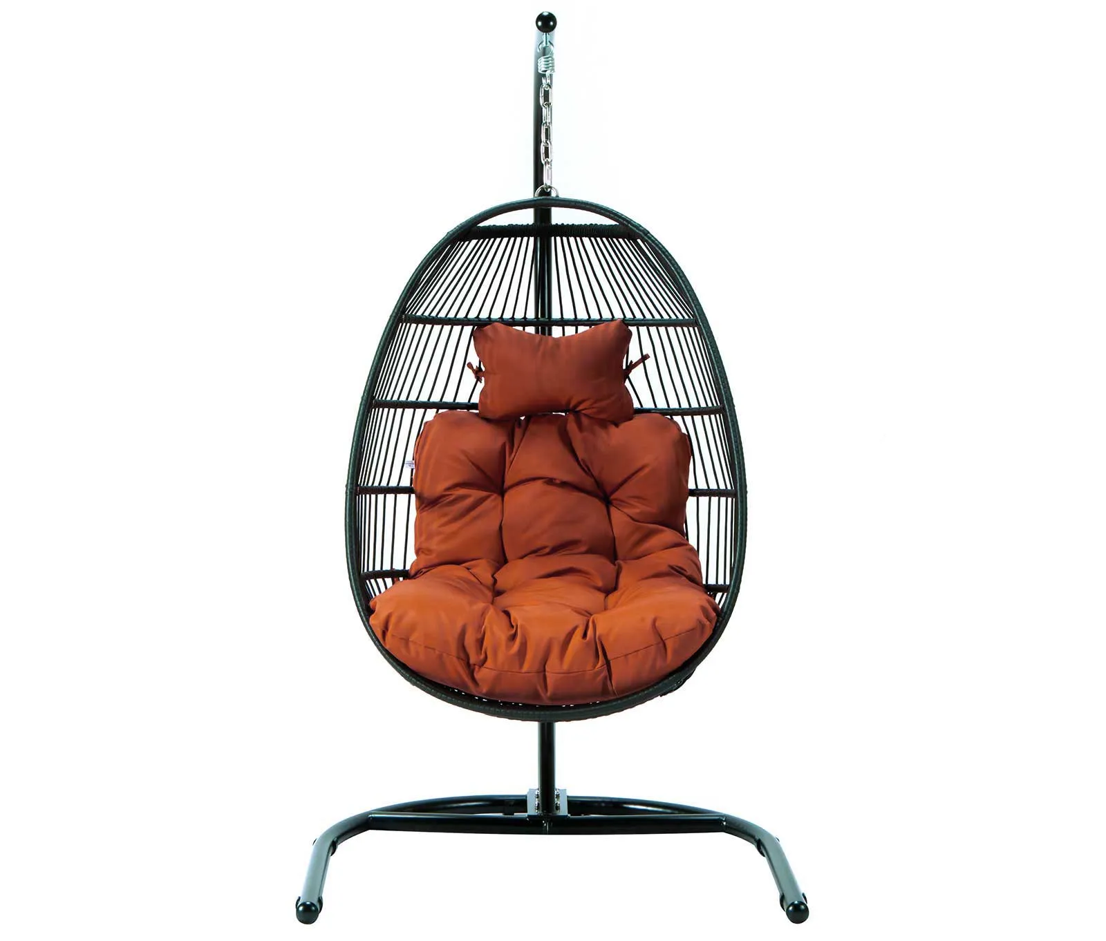 LeisureMod Wicker Folding Hanging Egg Swing Chair