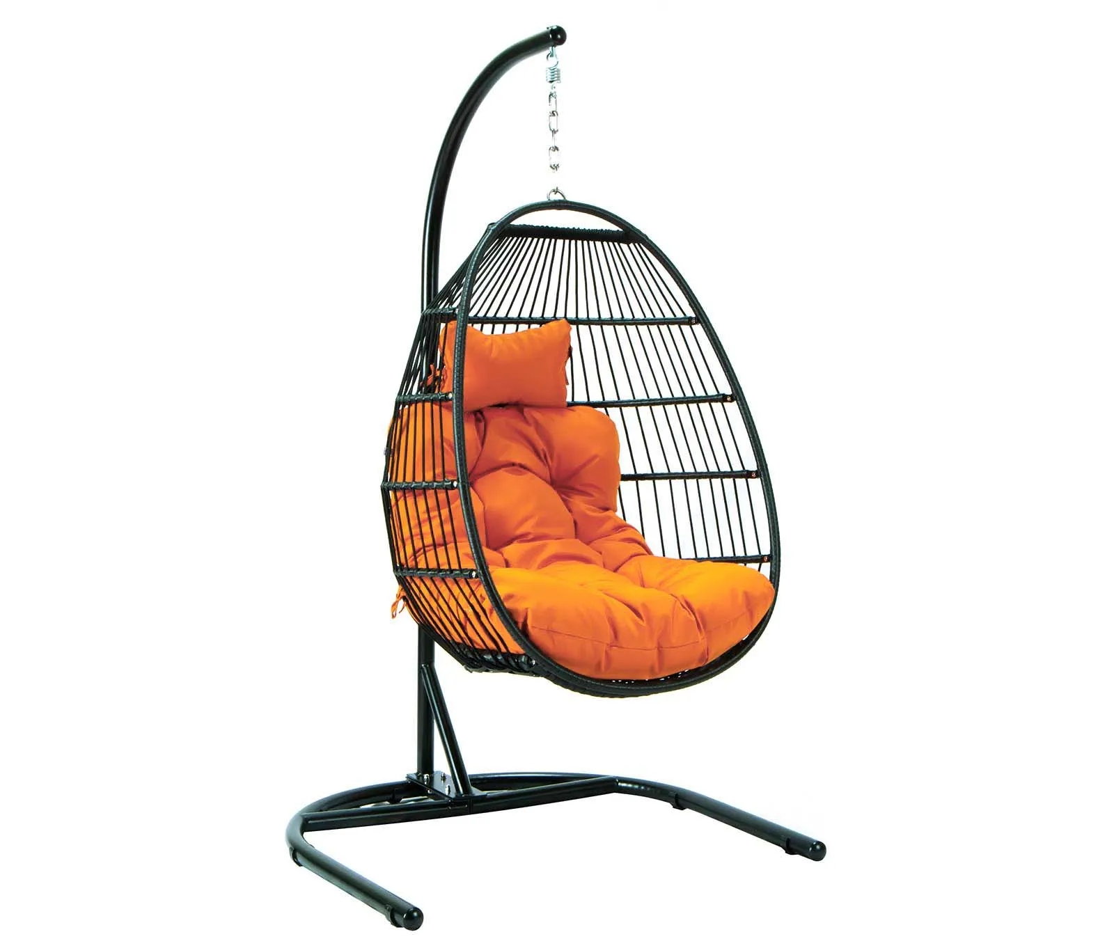 LeisureMod Wicker Folding Hanging Egg Swing Chair