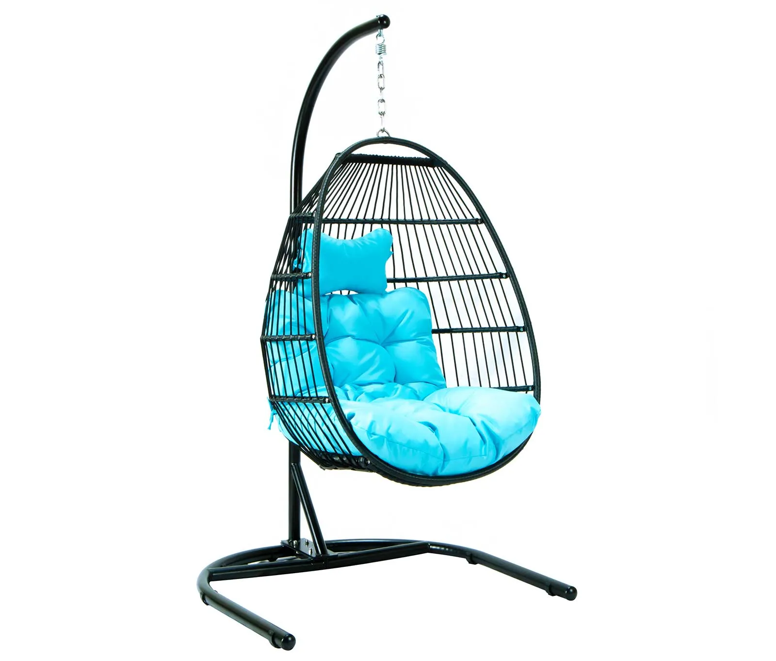LeisureMod Wicker Folding Hanging Egg Swing Chair