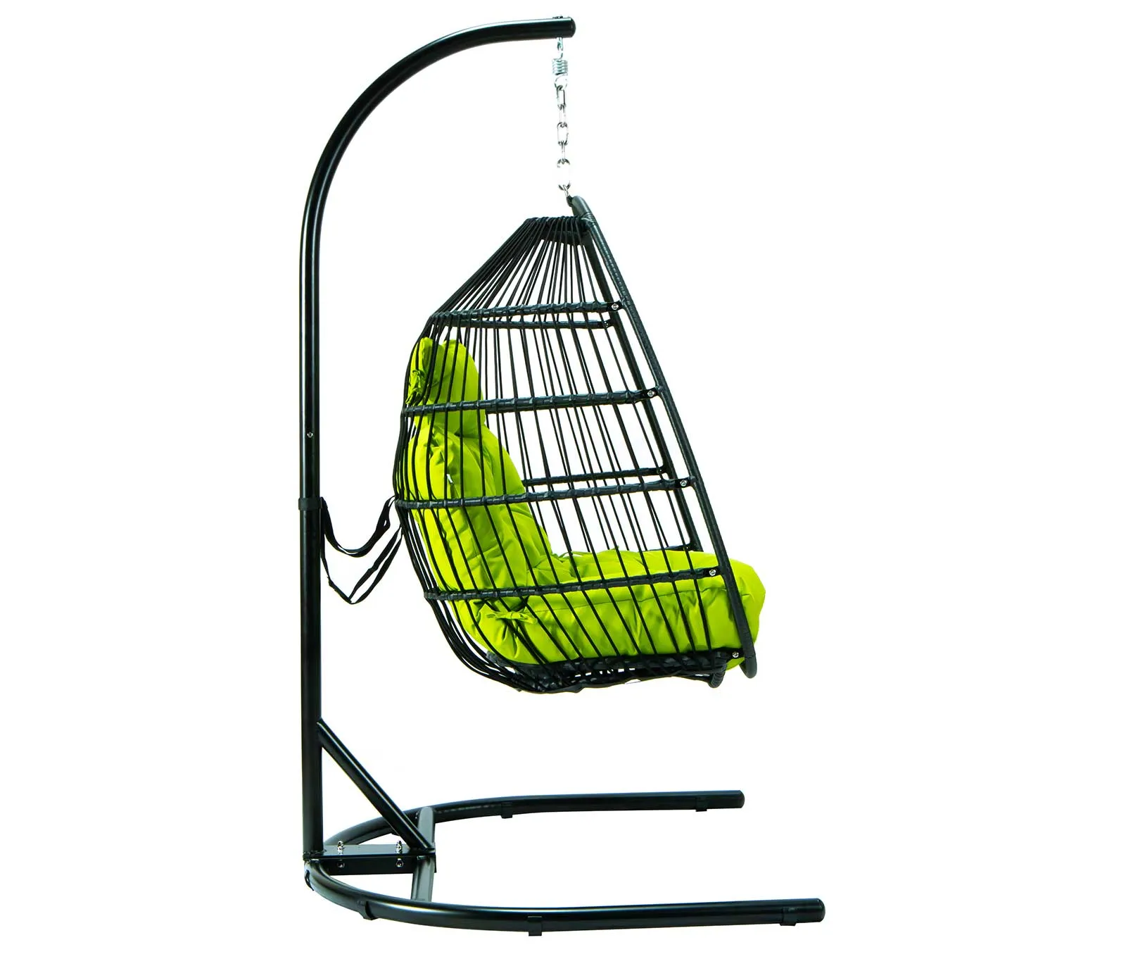 LeisureMod Wicker Folding Hanging Egg Swing Chair