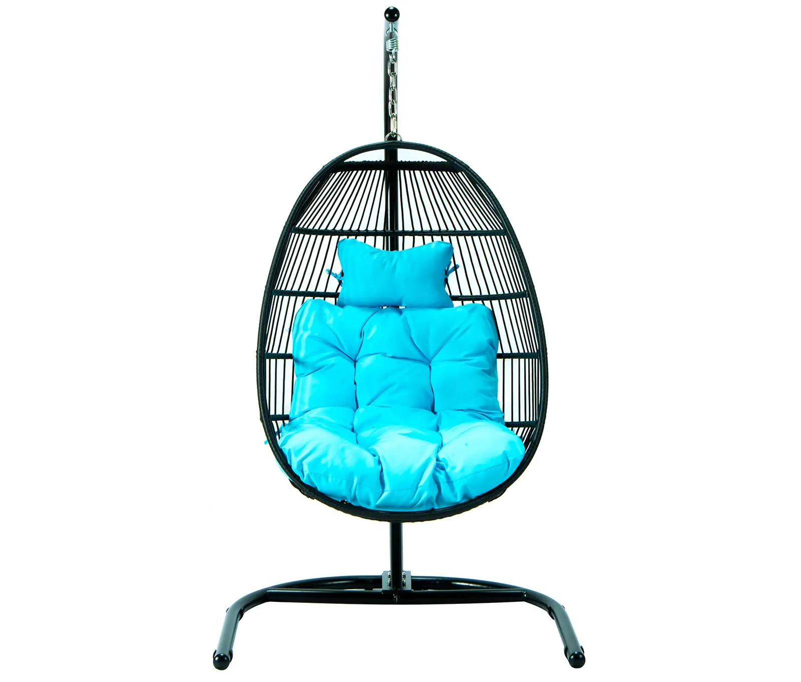 LeisureMod Wicker Folding Hanging Egg Swing Chair