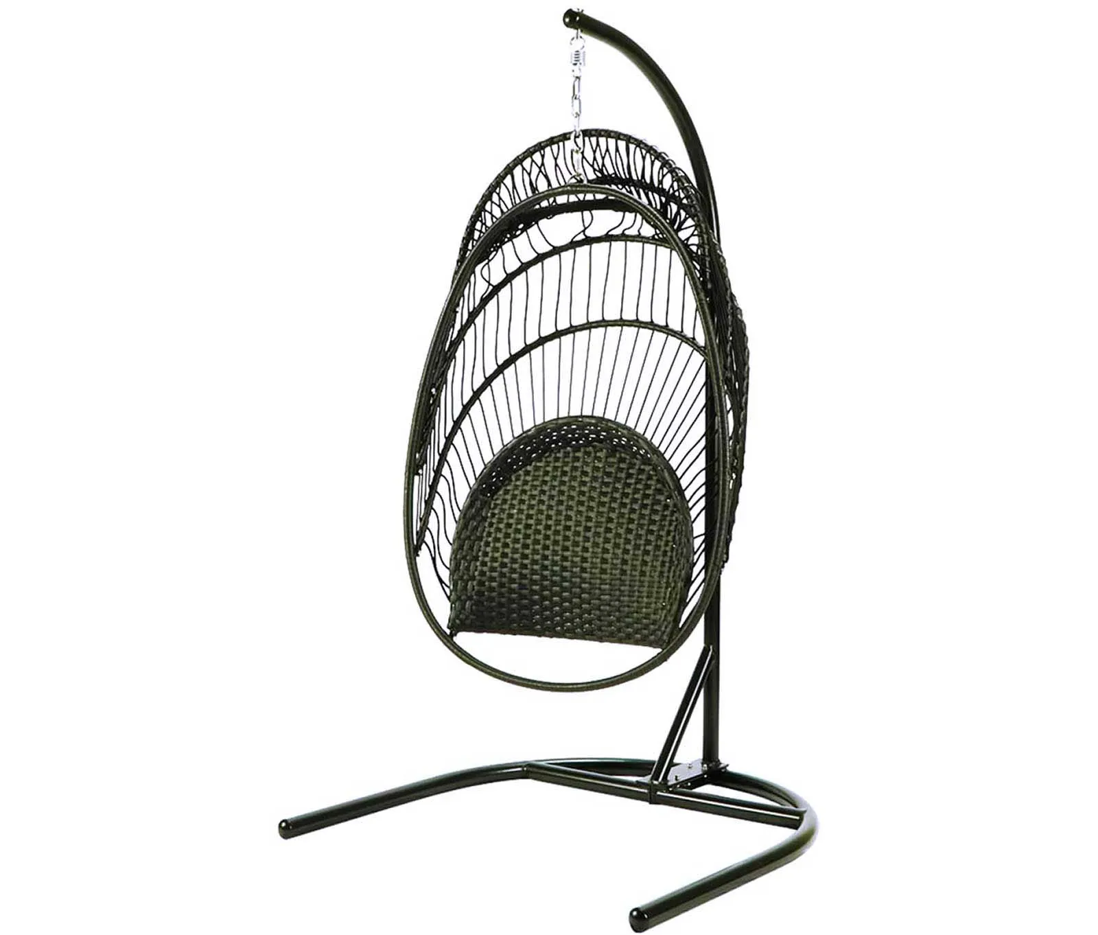 LeisureMod Wicker Folding Hanging Egg Swing Chair