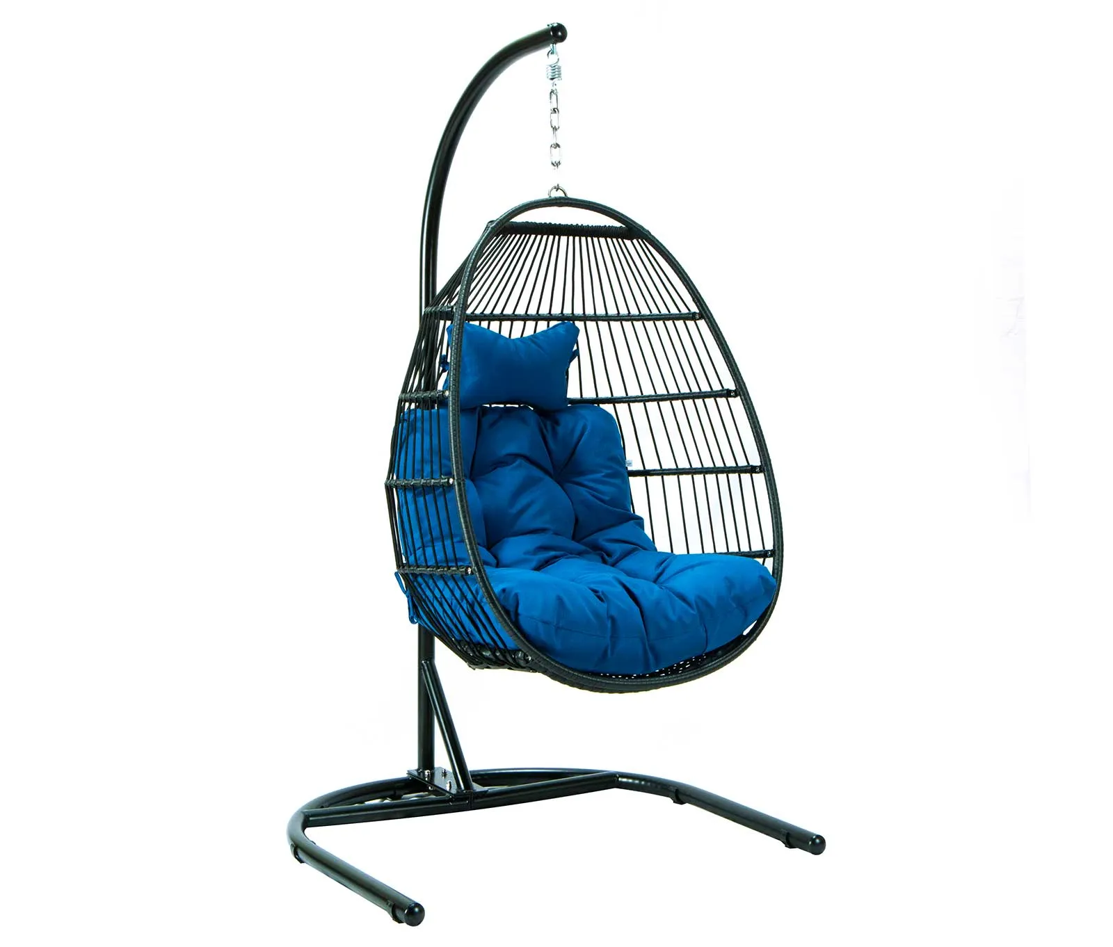 LeisureMod Wicker Folding Hanging Egg Swing Chair