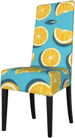 Lemon wedges Pattern Quality Protection cover for dining chair Removable Made of elastic fabric soft