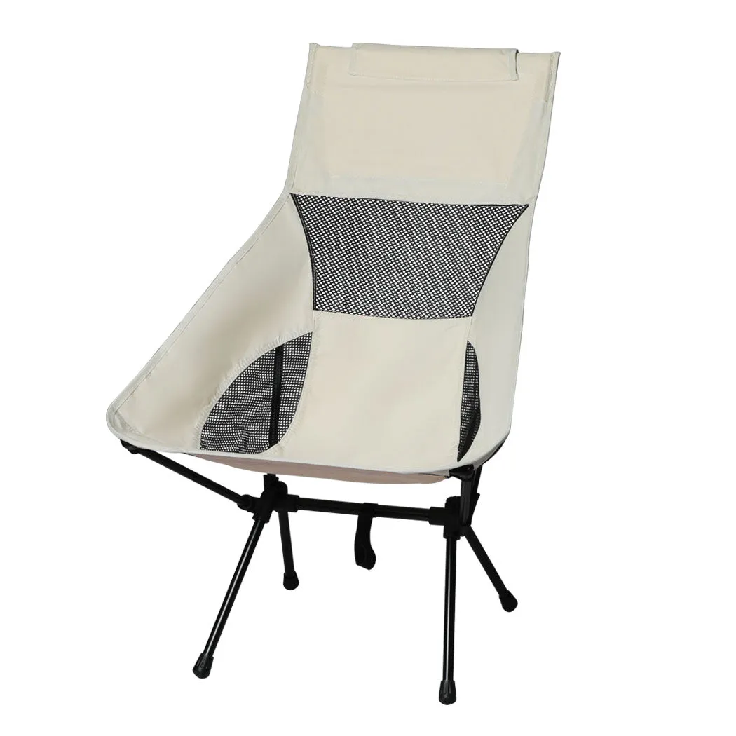 Levede Camping Chair Folding Outdoor Large Beige-QLD_Metro