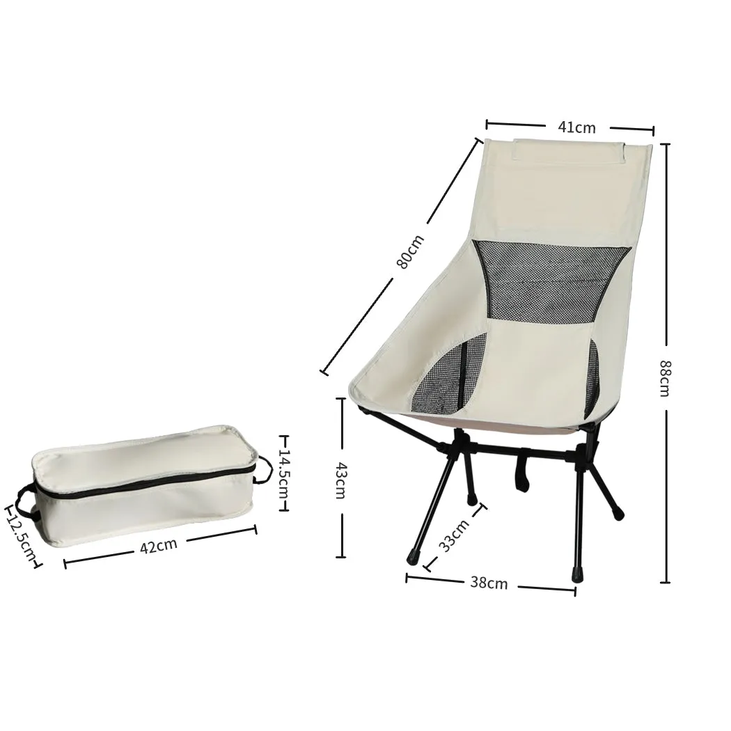 Levede Camping Chair Folding Outdoor Large Beige-QLD_Metro