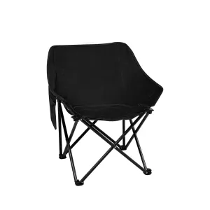 Levede Folding Camping Moon Chair Lightweight Black-NSW_Metro