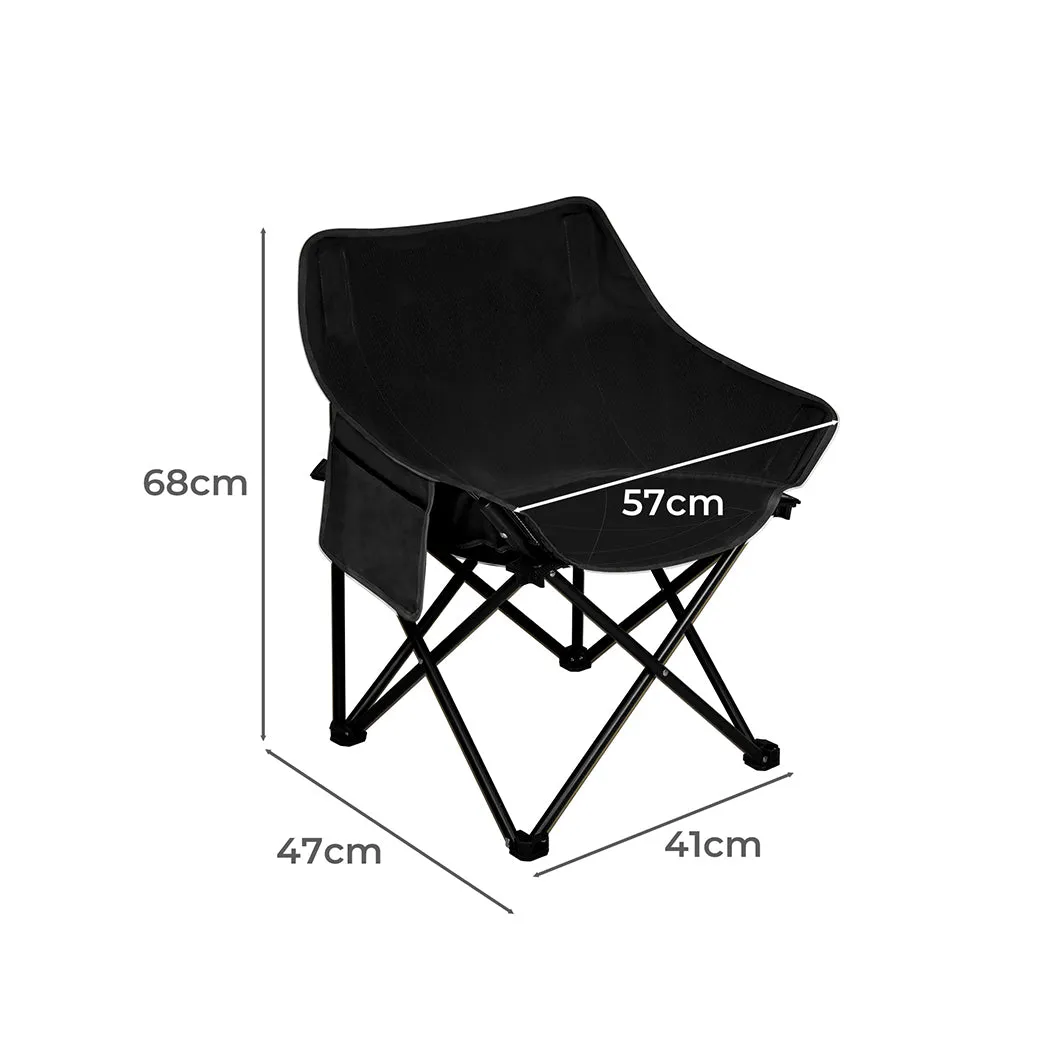 Levede Folding Camping Moon Chair Lightweight Black-NSW_Metro