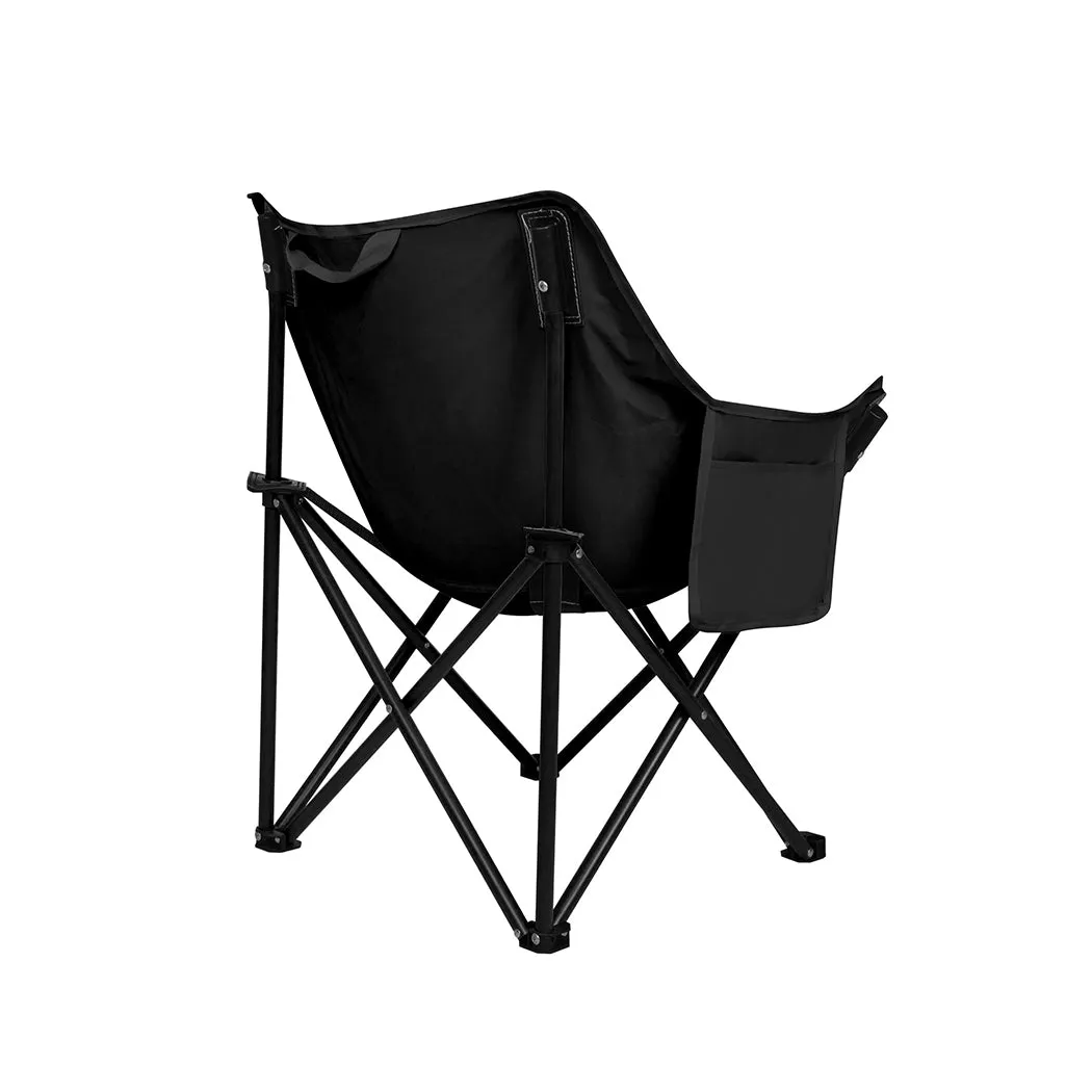 Levede Folding Camping Moon Chair Lightweight Black-NSW_Metro
