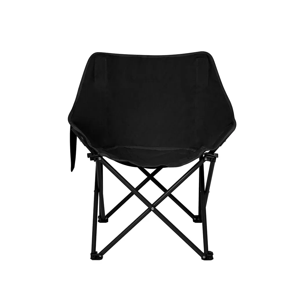 Levede Folding Camping Moon Chair Lightweight Black-NSW_Metro