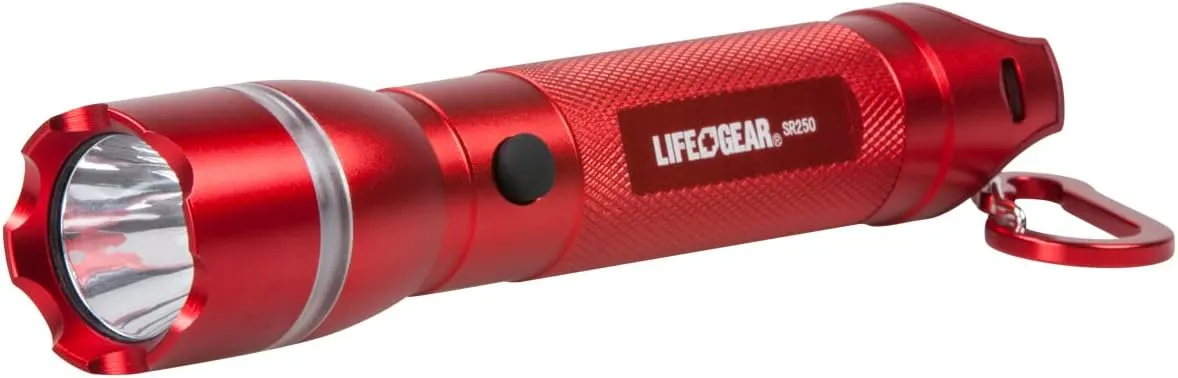 Life Gear 300 Lumen CREE LED Searchlight Flashlight and Powerful Emergency Signaling Rescue Beacon Light, Waterproof and Impact Resistant, Camping, Hiking, Hunting, Backpacking, Batteries Included