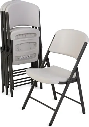 Lifetime 42803 Commercial Grade Folding Chairs, 4 Pack, Almond