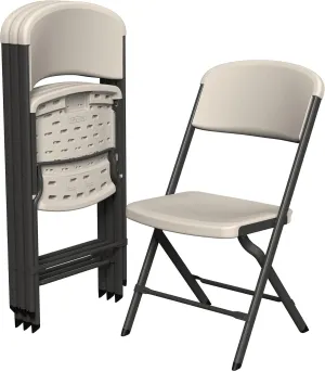 Lifetime Folding Chairs, Heavy Duty Foldable Chair Contoured for Comfort, 4-Pack