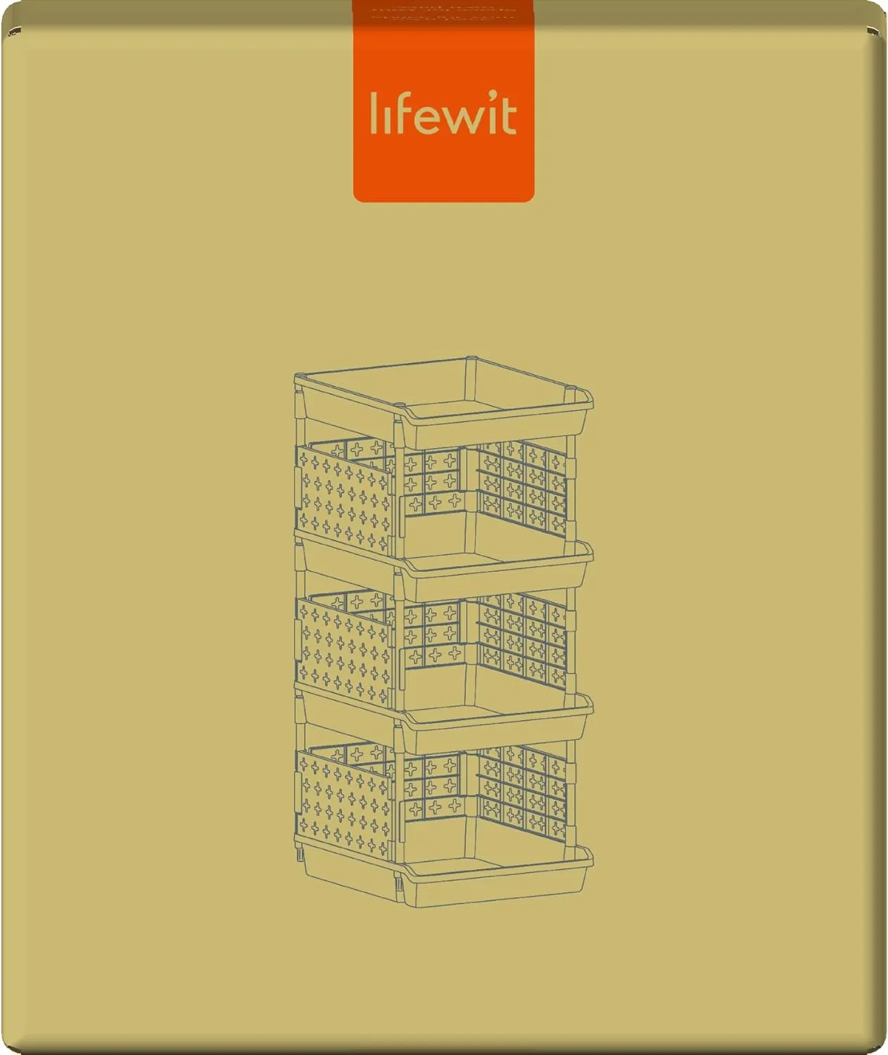 Lifewit Plastic Stackable Storage Baskets, 4 Tier Stacking Bins for Closet Wardrobe, Playroom, Kitchen and Pantry Organization, Large Capacity Multi-Functional Stackable Storage Containers Shelves