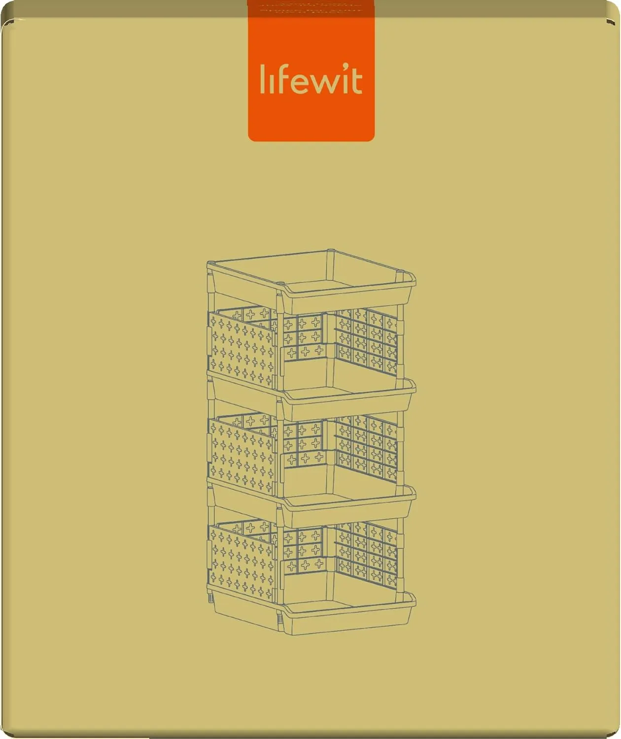 Lifewit Plastic Stackable Storage Baskets, 4 Tier Stacking Bins for Closet Wardrobe, Playroom, Kitchen and Pantry Organization, Large Capacity Multi-Functional Stackable Storage Containers Shelves