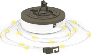 LIGBT Camping String Lights 32.8FT 3-in-1 Outdoor String Lights with 15 Lighting Modes, Rechargeable, Waterproof, Green