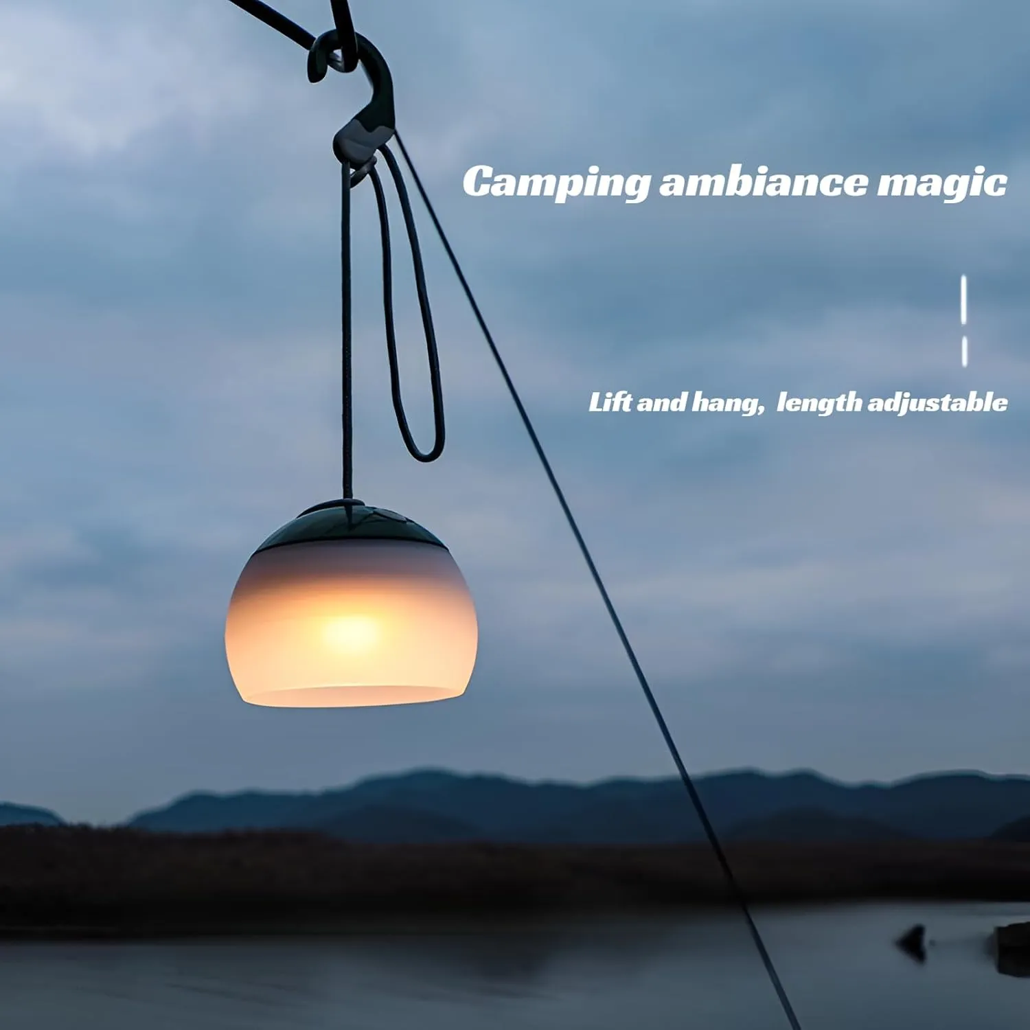 [lilaBelle] Recharable Camp Lantern with 3 Color Modes, 3600mAh USB Portable Lit for Ouoor Cam, Emerncy, Compact Tent Liting