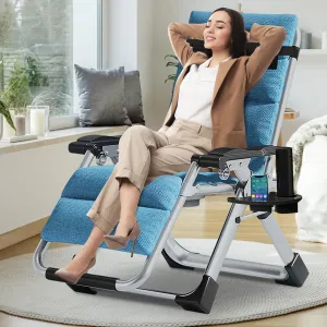 LILYPELLE Comfy Folding Chair, Folding Lounge Chair for Bedroom and Living Room, Folding Reclining Patio Chairs with Removable Cushion for Indoor Outdoor
