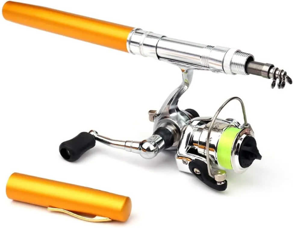 Lixada Fishing Rod Reel Combo Mini Pen Fishing Pole Kit Telescopic Fishing Rod Spinning Reel Combo Kit