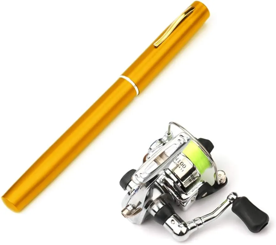 Lixada Fishing Rod Reel Combo Mini Pen Fishing Pole Kit Telescopic Fishing Rod Spinning Reel Combo Kit