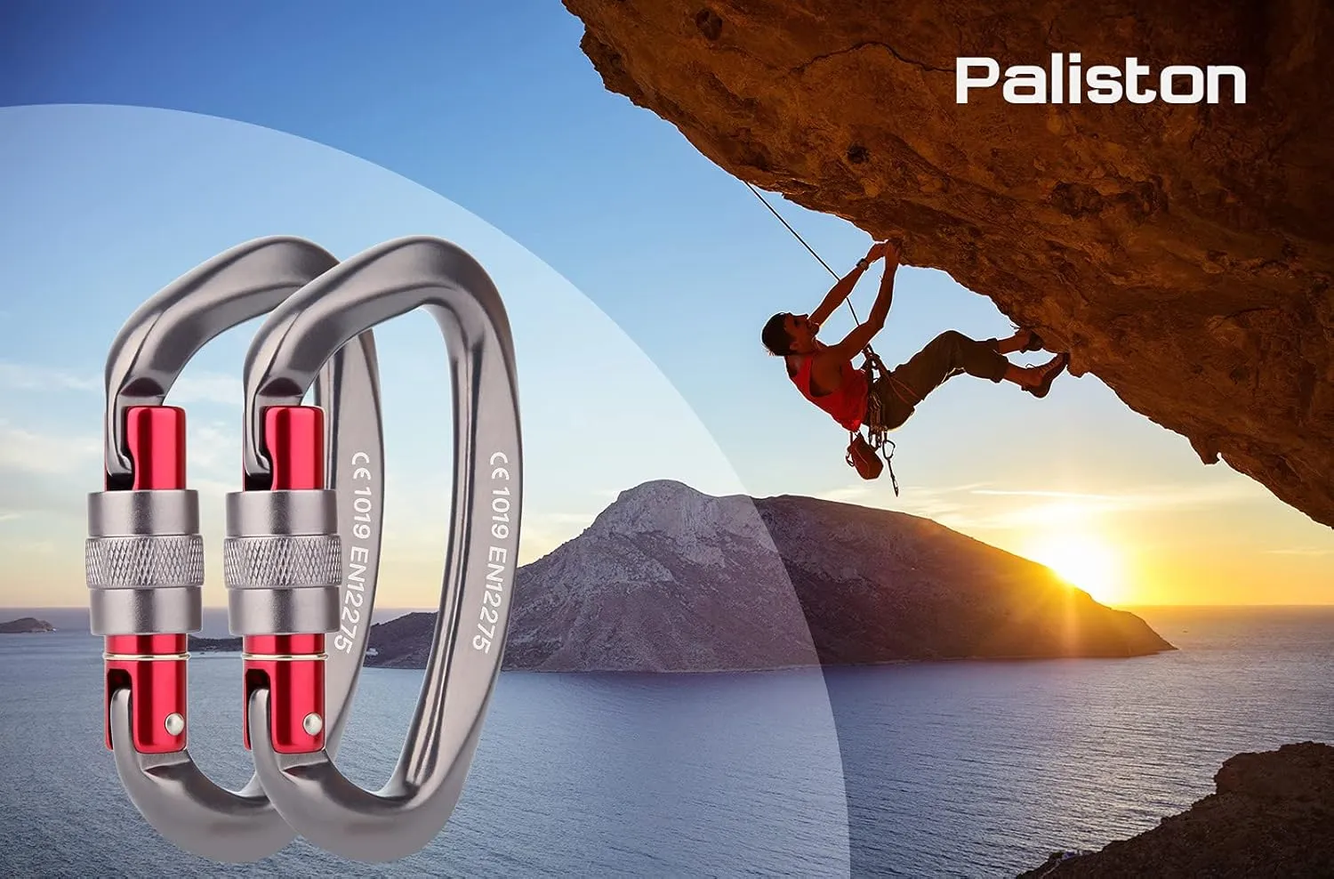 Locking Carabiner - 25kN 5600lb Climbing Carabiner Screw Gate D Shape Carabiner