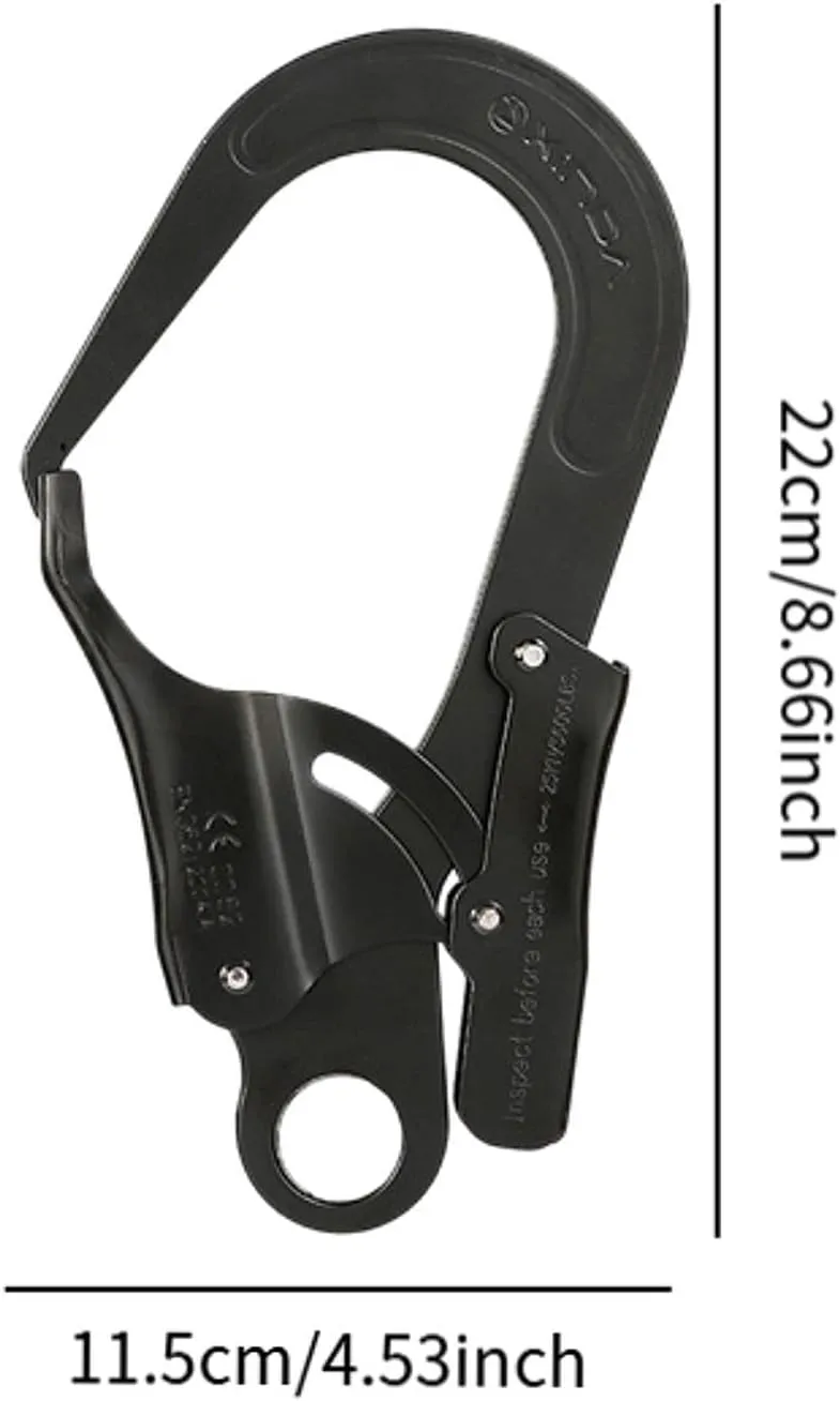 Locking Snap Hook Auto Locking Carabiner Harness Hook Hardware Clip Spring Snap Hook for Hiking Camping Mountaineering