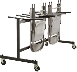 Lorell Folding Chair Trolley, Black