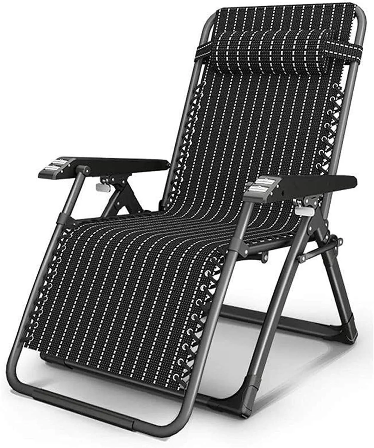 Lounge Chair Recliners Deck Chair,MultiFuncti OnPortable Folding Beach Sun Camping Garden IndoorLunch Break Back Lazy