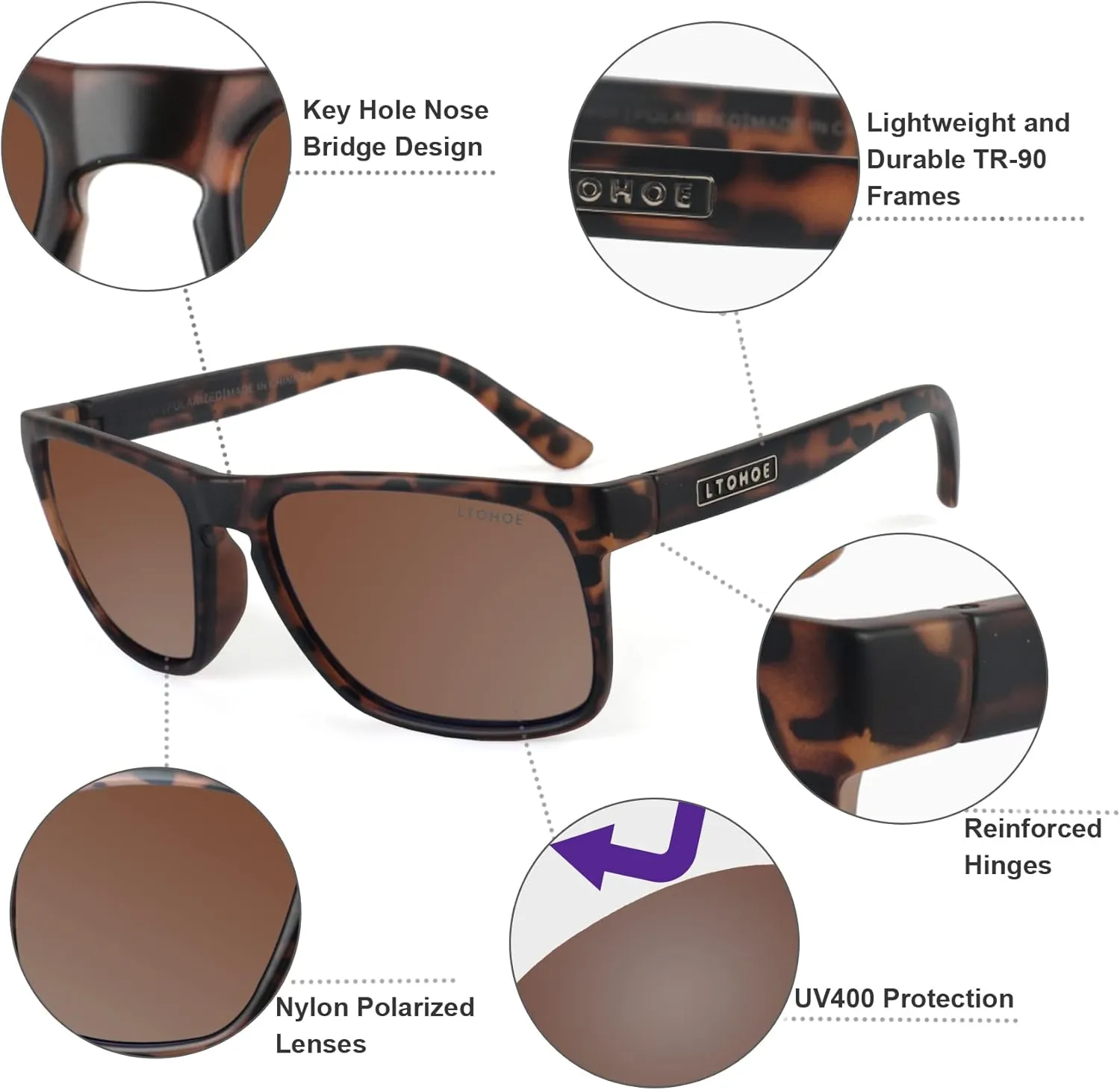 LTOHOE Polarized Sunglasses Womens Mens, Fishing Driving UV Protection, Lentes de Sol para Hombre Gafas de Sol para Mujer