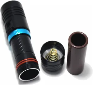 Lumen Dive Light LED Scuba Diver Diving Flashlight 100M 3800 Lumens L2 LED Torch Waterproof Lantern Lanterna Camping Fishing High Bright Flashlight (Battery Type : Yellow Light Body Color : Red)