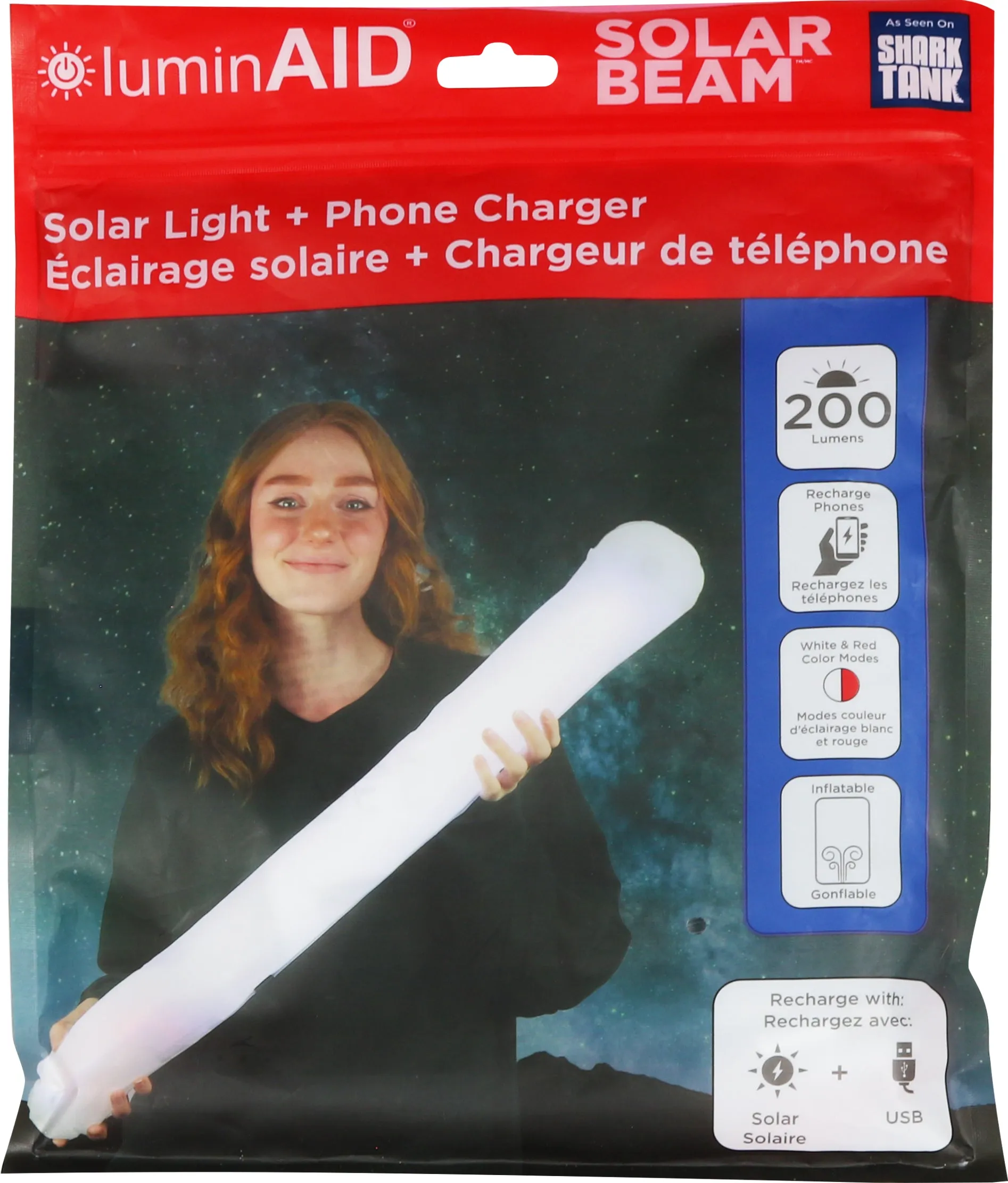 LuminAID Solar Beam with Phone Charger