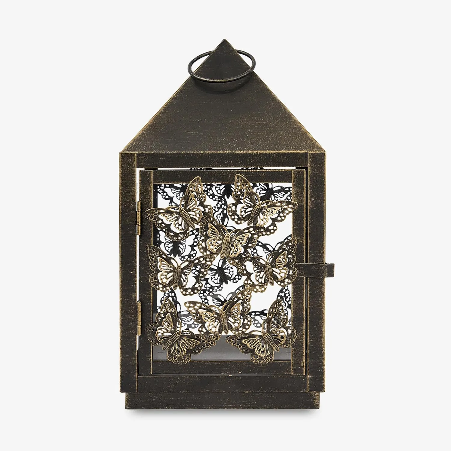 Luminara - Outdoor Decorative Lantern & Shepherd's Hook - Bronze - Pack of 1-6x11.5 - Weatherproof Metal & Glass Construction - Battery-Free Design
