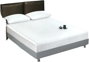 Luxury Satin Fitted Sheet Solid Color Mattress Cover with Elastic Band Bedsheet Single Double Queen King Size Fit Sheet(Color 01,King)