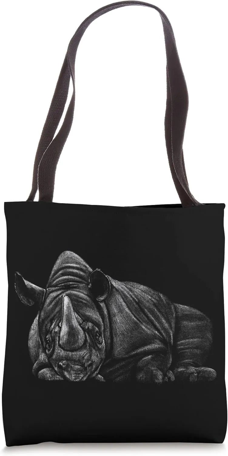 Lying Rhino Rhinoceros Tote Bag