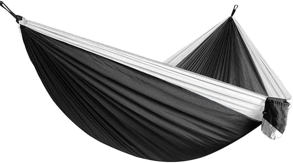MaGiLL Parachute Hammock Camping Survival Garden Leisure Travel Double Person Portable Travel Camping Hanging Hammock Outdoor Furniture (Color : Roze) (Gray), Grey