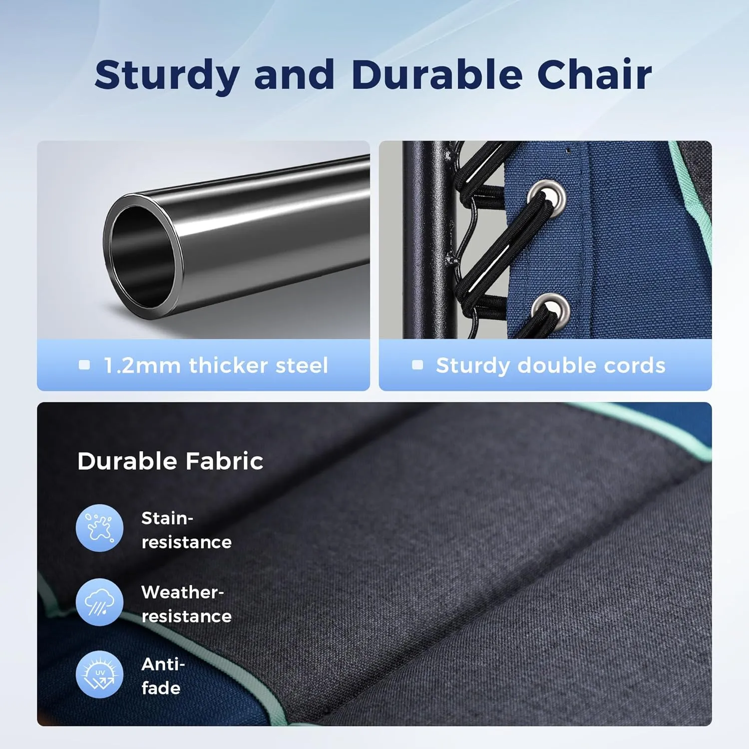 MAISON ARTS Oversized XXL Padded Zero Gravity Lounge Chair 30" Wide Seat Anti Gravity Lawn Chair Foldable Recliner Outdoor Camp Chair for Poolside Backyard Beach, Support 400LBS, Blue