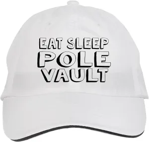Makoroni - EAT Sleep Pole Vault Hat Adjustable Cap, DesW63 White