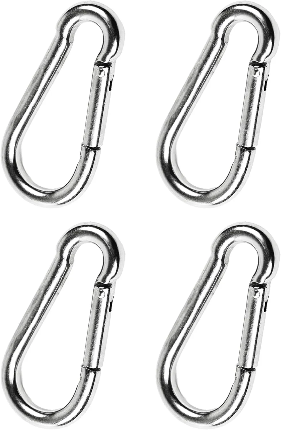 MARINE CITY Carabiner Clip Snap Hook with Ring – 2 Inches, 316 Stainless Steel, Rustproof & Heavy Duty, Ideal for Climbing, Fishing, Hiking, Boating, Sailing, Camping (Pack of 2)