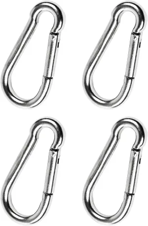 MARINE CITY Carabiner Clip Snap Hook with Ring – 2 Inches, 316 Stainless Steel, Rustproof & Heavy Duty, Ideal for Climbing, Fishing, Hiking, Boating, Sailing, Camping (Pack of 2)