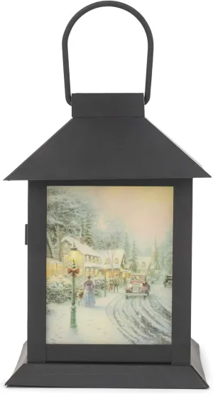 Mark Feldstein & Associates Led Coach Lantern Thomas Kinkade Christmas Village Box, Oil Rubbed Bronze