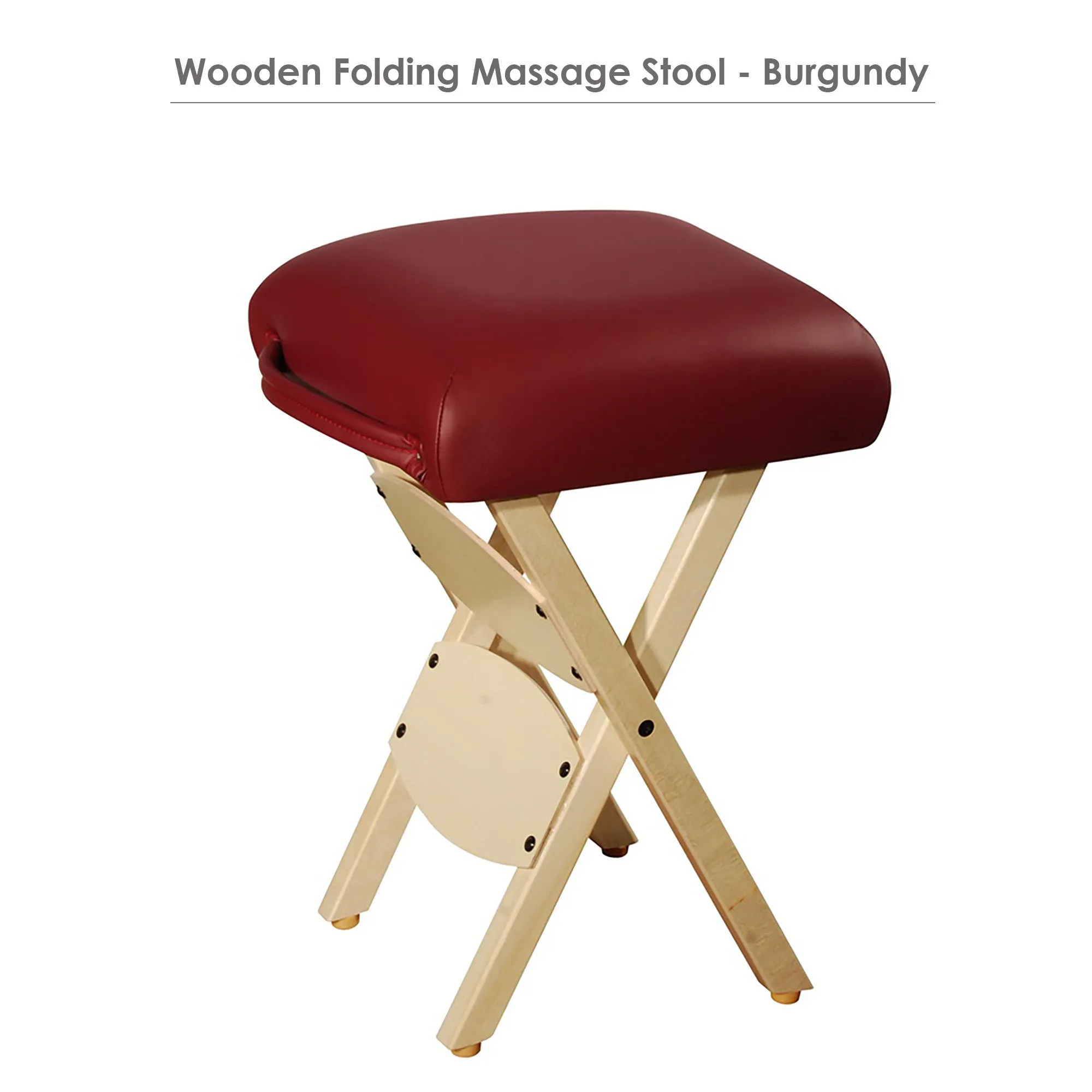 Master Massage Wooden Portable Folding Massage Stool- Lightweight Wood Foldable Tattoo Stool, Black