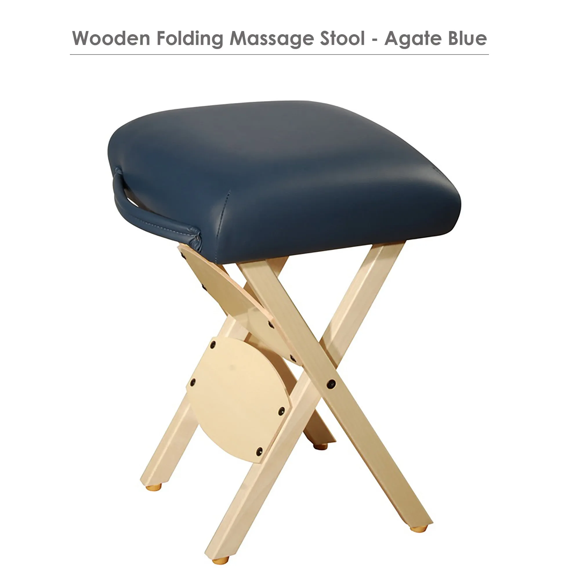 Master Massage Wooden Portable Folding Massage Stool- Lightweight Wood Foldable Tattoo Stool, Black